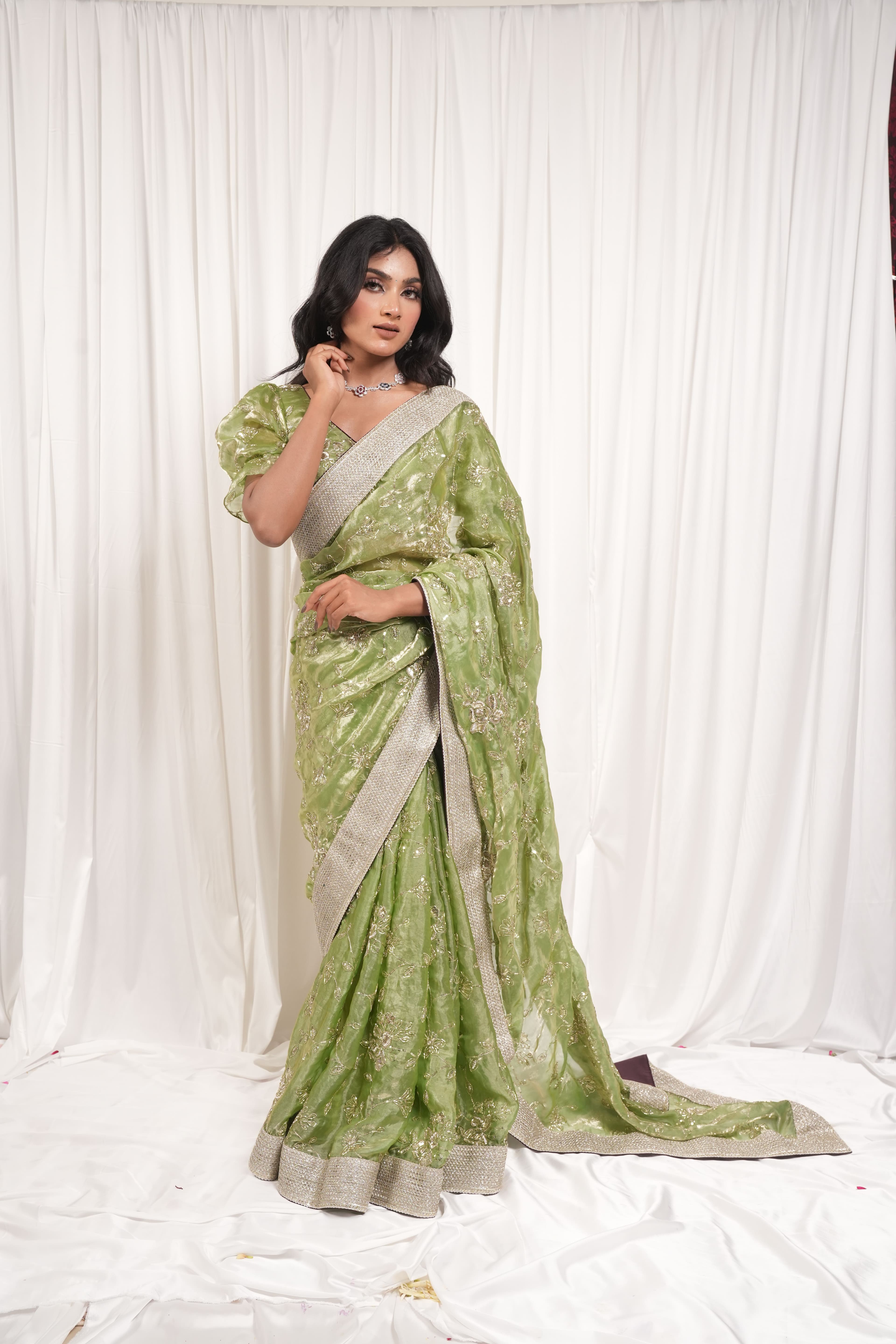 Not your avagrage green saree