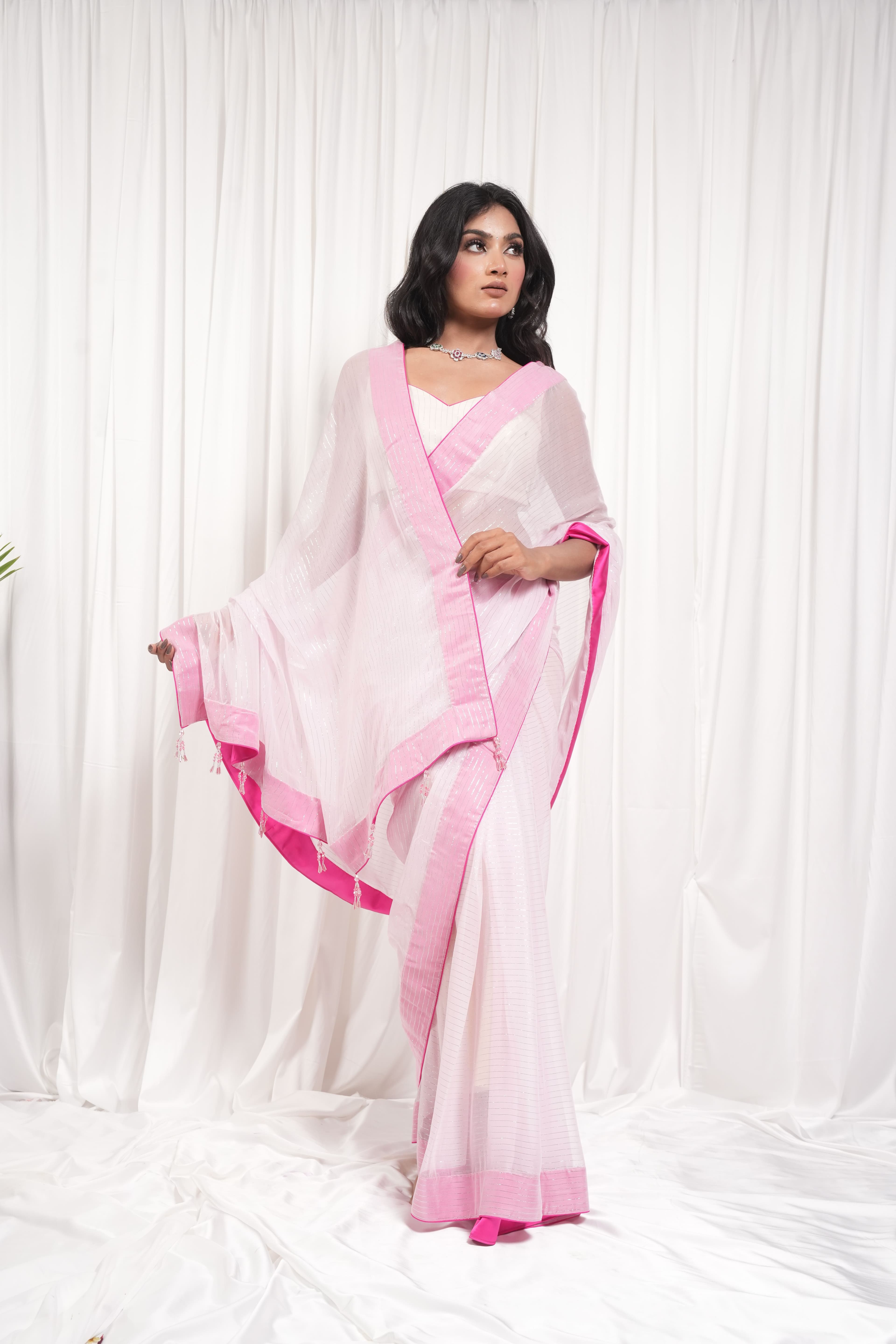 Queen moment blush pink saree