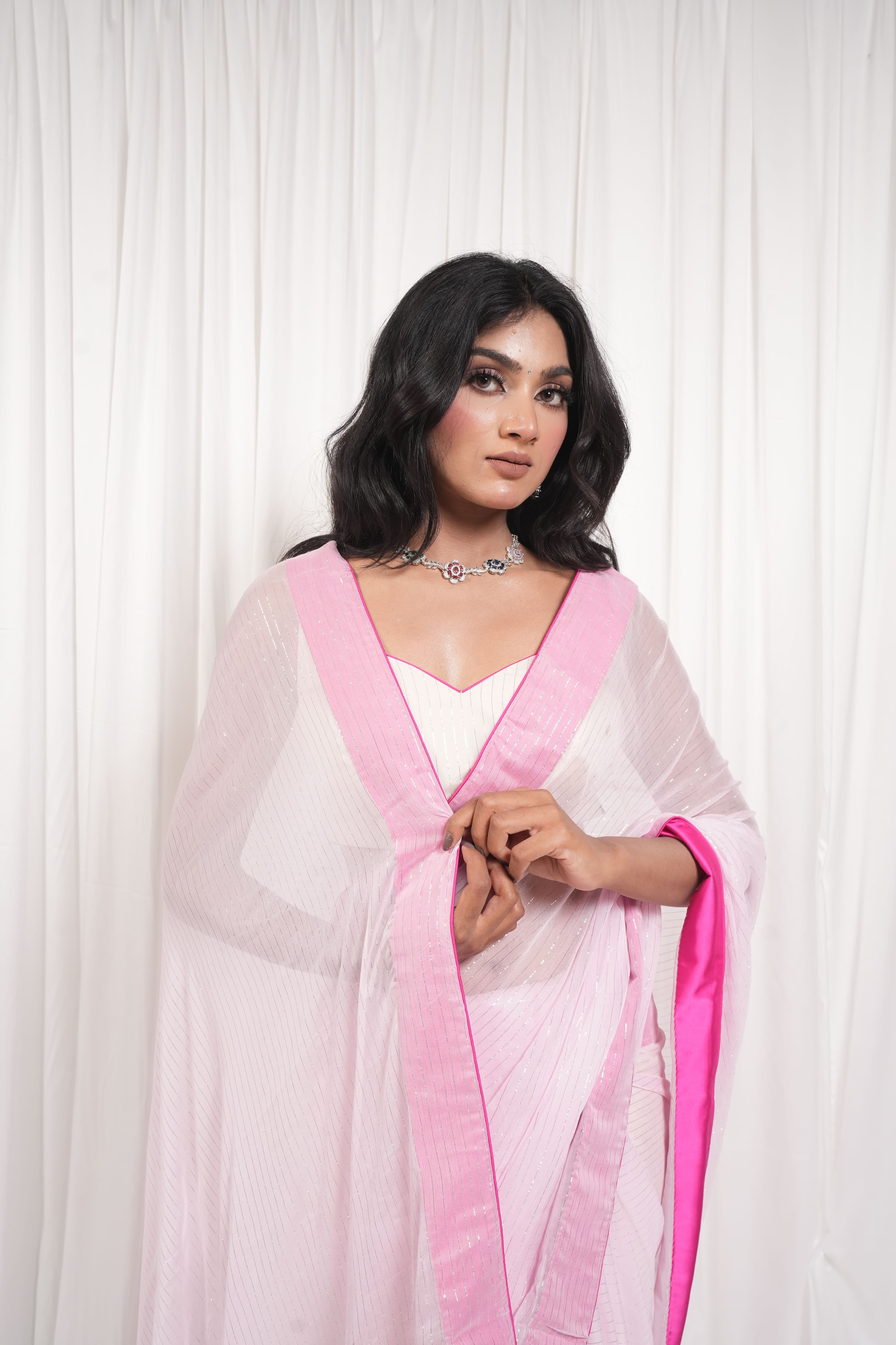 Queen moment blush pink saree 3