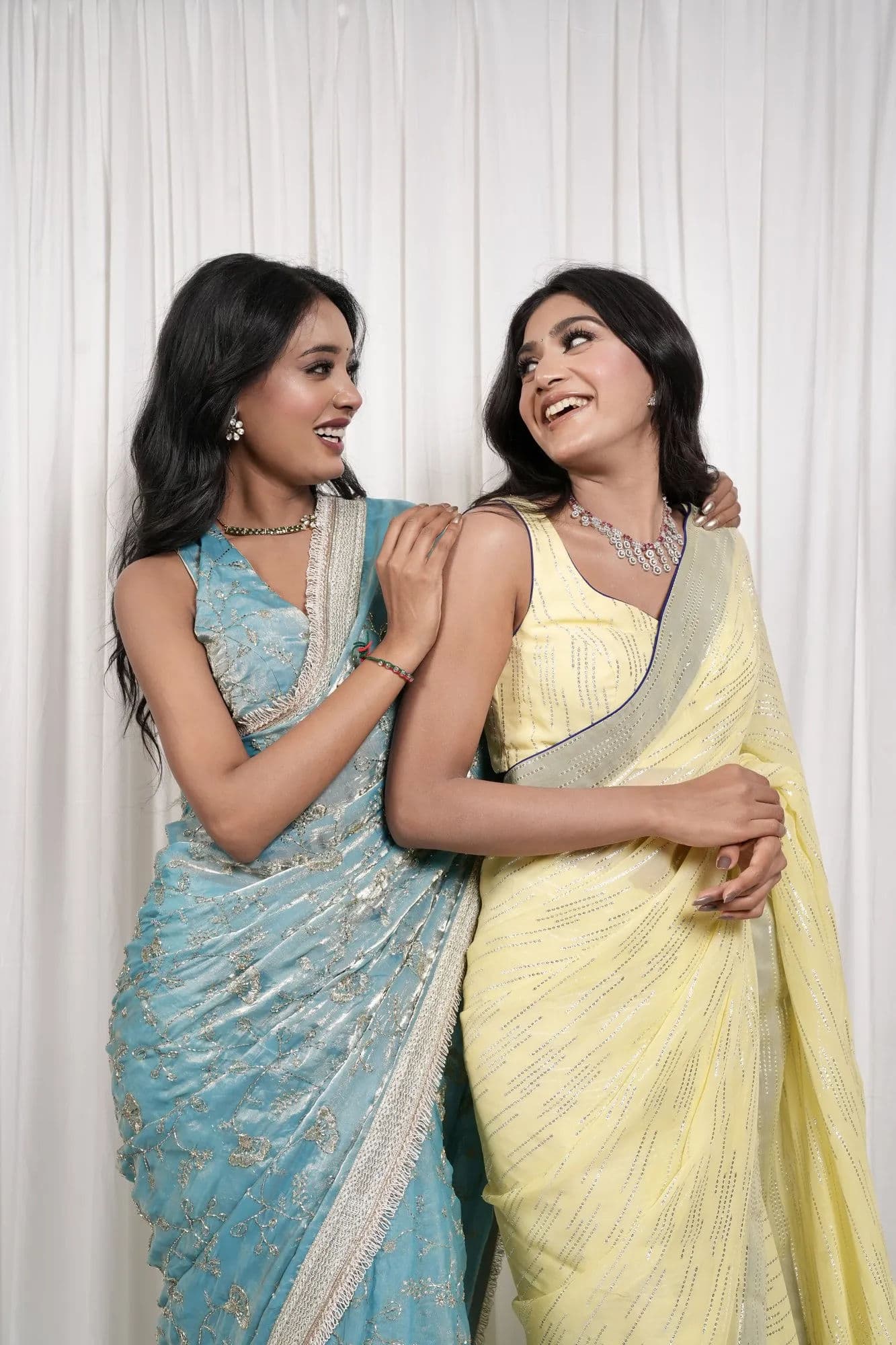 Dark Olive Saree with Light Floral Print and Cream Border